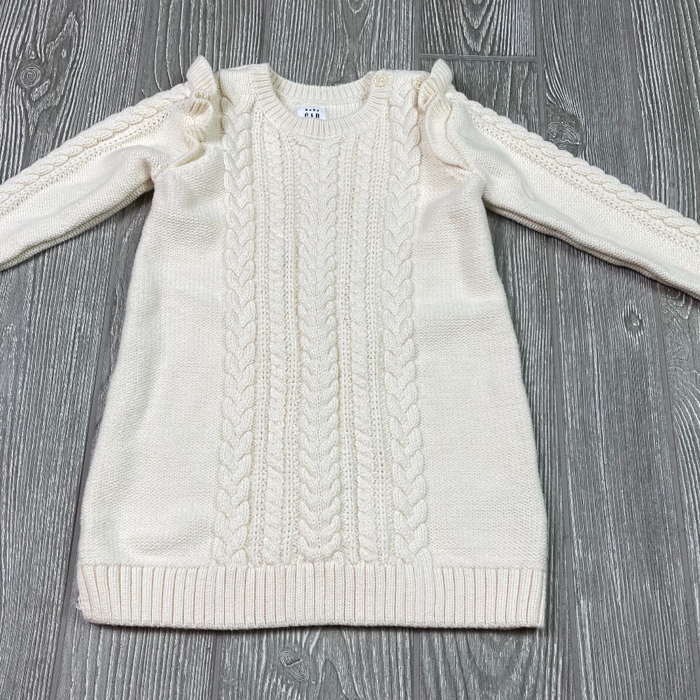 GAP Ivory Fisherman's Cable Knit Sweater Dress